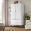 Image de vidaXL Garde-robe MOLDE Blanc 90x55x175 cm Bois massif de pin 350523