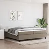 Image de vidaXL Sommier à lattes de lit avec matelas Taupe 200x200 cm Tissu 3144451