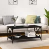 Image de vidaXL Table basse Noir 100x50x45 cm Bois dingénierie et fer 823307