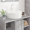 Image de vidaXL Lavabo blanc 40x145 cm céramique rond 153339