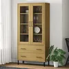 Image de vidaXL Bibliothèque avec pieds en métal Marron 85x35x1725cm Bois OSLO 350991