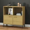 Image de vidaXL Bibliothèque avec pieds en métal Marron 90x35x905 cm Bois OSLO étagère à livres casier à livres étagère en bois 351015