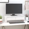 Image de vidaXL Support de moniteur Blanc 50x27x15 cm Bois de pin solide 813955