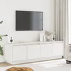 Image de 814395 vidaXL Meuble TV Blanc 156x37x45 cm Bois de pin massif