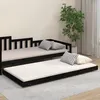 Image de vidaXL Cadre de lit sans matelas noir 100x200 cm bois massif de pin 823493
