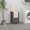 Image de vidaXL Boîte à linge Gris 44x44x76 cm Bois massif de pin 823576