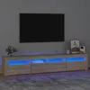 Image de vidaXL Meuble TV avec Lumières LED Centre de Divertissement Rangement Meuble Média Meuble de Salon Salle de Séjour Maison 3152732