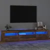 Image de vidaXL Meuble TV avec Lumières LED Centre de Divertissement Rangement Meuble Média Meuble de Salon Salle de Séjour Maison 3152743