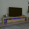 Image de vidaXL Meuble TV avec Lumières LED Centre de Divertissement Rangement Meuble Média Meuble de Salon Salle de Séjour Maison 3152788