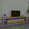 Image de vidaXL Meuble TV avec Lumières LED Centre de Divertissement Rangement Meuble Média Meuble de Salon Salle de Séjour Maison 3152796