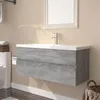 Image de vidaXL Meuble Lavabo avec Bassin Intégré Armoire sous Lavabo Meuble de Rangement de Salle de Bain Maison Sonoma Gris Bois 3152886