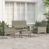 Image de vidaXL Salon de jardin 4 pcs avec coussins Gris Résine tressée ensemble de salon dextérieur ensemble de mobilier 319497