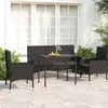 Image de vidaXL Salon de jardin 4 pcs avec coussins Noir Résine tressée ensemble de salon dextérieur ensemble de mobilier 319506