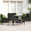 Image de vidaXL Salon de jardin 6 pcs avec coussins Noir Résine tressée ensemble de salon dextérieur ensemble de mobilier 319510