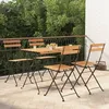 Image de vidaXL Ensemble de bistro pliable 5 pcs Bois dacacia solide et acier 3152098
