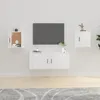 Image de 816645 vidaXL Meubles TV muraux 2 pcs Blanc brillant 40x345x40 cm