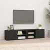 Image de 819439 vidaXL Meubles TV 2 pcs Noir 80x315x36 cm Bois dingénierie