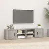 Image de 819445 vidaXL Meubles TV 2 pcs Gris béton 80x31 5x36 cm Bois dingénierie