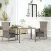 Image de vidaXL Chaises de jardin avec coussins 2 pcs Résine tressée Gris 319526