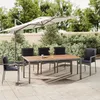 Image de vidaXL Table de jardin et dessus en bois Gris Résine tressée et acacia 319555