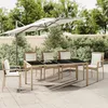 Image de vidaXL Table de jardin plateau en verre Résine tressée verre trempé 319556