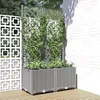 Image de vidaXL Jardinière avec treillis Gris clair 80x40x136 cm PP 153272