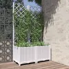Image de vidaXL Jardinière avec treillis Blanc 80x40x136 cm PP 153282
