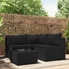 Image de vidaXL Salon de jardin 4 pcs avec coussins Noir Résine tressée ensemble de salon dextérieur ensemble de mobilier 319781