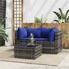 Image de vidaXL Salon de jardin 3 pcs avec coussins Gris Résine tressée ensemble de salon dextérieur ensemble de mobilier 319843