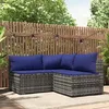 Image de vidaXL Salon de jardin 3 pcs avec coussins Gris Résine tressée ensemble de salon dextérieur ensemble de mobilier 319844