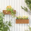 Image de vidaXL Jardinières murales 2 pcs Rouillé Acier corten 53x10x17 cm 823686