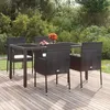 Image de 319887 vidaXL Chaises de jardin 4 pcs avec coussins Résine tressée Noir