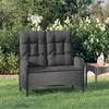 Image de vidaXL Banc de jardin inclinable avec coussins 107 cm Poly rotin Noir 319894