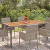 Image de vidaXL Table de jardin dessus en bois Gris 190x90x75 cm Résine tressée meubles de jardin meubles dextérieur table table 319906