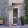 Image de vidaXL Auvent de Porte Marquise Solaire avec Support Abri Protection contre Pluie Banne Entrée Porte Patio 80x75 cm Noir 153587