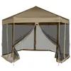 Image de vidaXL Chapiteau hexagonal et parois latérales 36x31 m taupe 220g/m² chapiteau de jardin auvent de jardin tente à 362013