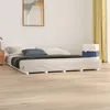 Image de vidaXL Cadre de Lit Lit Double avec Sommier à Lattes Lit Adulte Meuble de Chambre à Coucher Intérieur Blanc 180x200 cm 824584