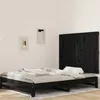 Image de vidaXL Tête de lit murale Noir 127 5x3x90 cm Bois massif de pin 824892
