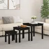 Image de vidaXL Tables gigognes 3 pcs Noir Bois de pin massif 824977