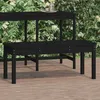 Image de vidaXL Banc de jardin noir 109x44x45 cm bois massif de pin 824008