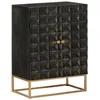 Image de vidaXL Buffet Noir 55x34x75 cm Bois massif de manguier et fer 351679