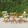 Image de vidaXL Ensemble de bistro pliable 3 pcs avec coussins Acacia solide 319704