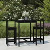 Image de vidaXL Ensemble de bar de jardin 3 pcs noir bois de pin massif ensemble de bar ensemble de meubles ensemble de bar 3154739