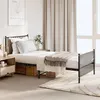 Image de vidaXL Cadre de lit métal sans matelas avec pied de lit noir 90x190 cm 350874