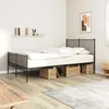 Image de vidaXL Cadre de lit métal sans matelas avec pied de lit noir 140x190cm 350882
