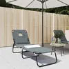 Image de vidaXL Chaise longue pliante gris tissu oxford acier enduit de poudre lit de bronzage sièges de jardin chaise de patio 360178