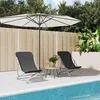Image de vidaXL Chaises de plage pliantes 2pcs textilène acier enduit de poudre chaise longue chaise de camping chaise de patio 360188