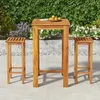 Image de vidaXL Ensemble de Bar de Jardin 3 pcs Table et Chaises avec Repose-Pieds Ensemble de Meubles de Terrasse Extérieur Bois 3154386