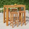 Image de vidaXL Ensemble de Bar de Jardin 5 pcs Table et Chaises avec Repose-Pieds Ensemble de Meubles de Terrasse Extérieur Bois 3154392