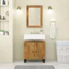 Image de vidaXL Meuble dÉvier Armoire de Lavabo avec 2 Compartiments et Pieds Meuble sous Lavabo avec Rangement Salle de Bain 351989